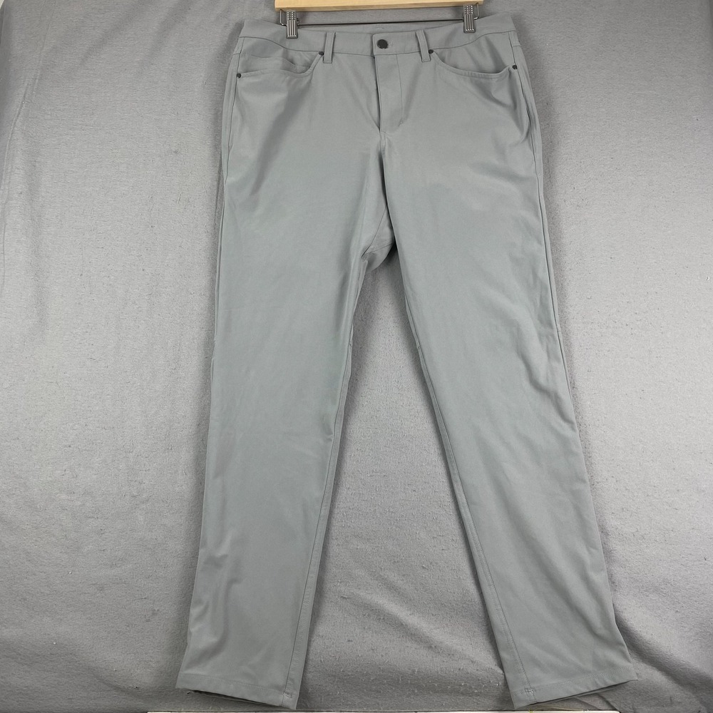 Lululemon Mens ABC Pants 36x33 Pant Slim Warpstreme Silver drop LM5ADAS